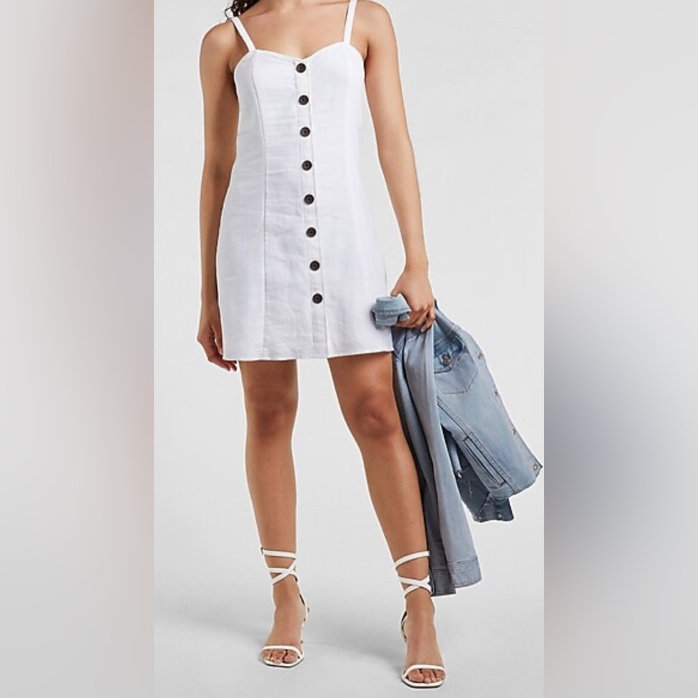 Express linen button down dress size XS adjustable straps